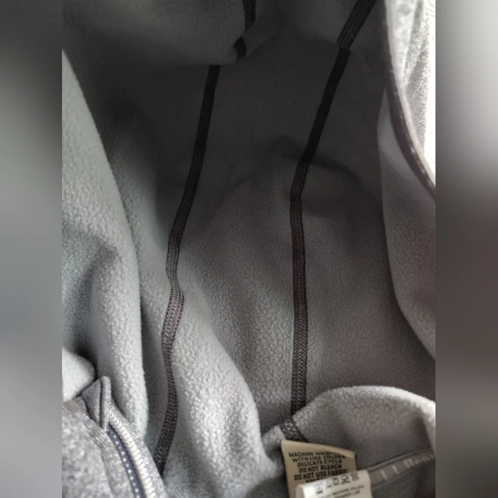 LL Bean Kids' Full-Zip Hoodie Sweatshirt Size Large L 14-16 Gray Fleece Interior